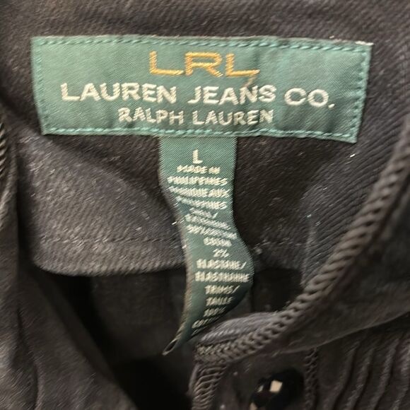 Ralph Lauren black denim woman's jacket w velvet at the collar/sparkly buttons - Picture 13 of 16